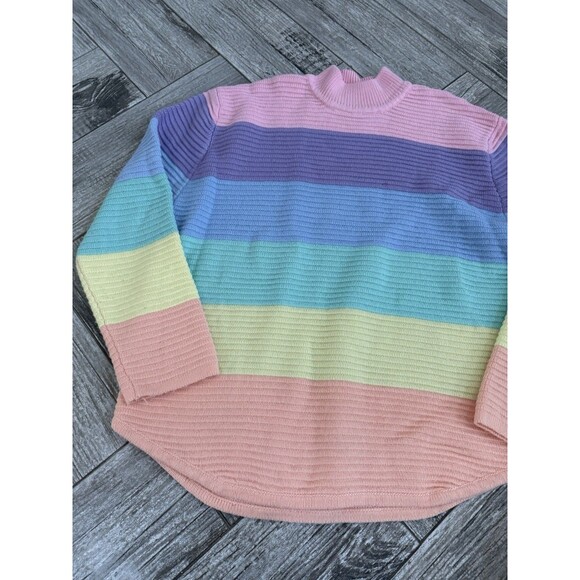 UNIF L Oversized Knit Jumper Sweater In Pastel Rainbow Color Block Womens - Picture 3 of 6